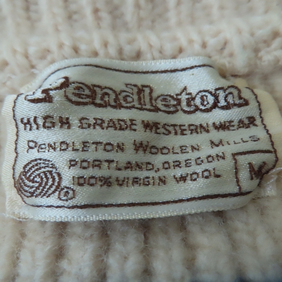 VTG 70s Mens Pendleton USA Sweater Jacket 100% Wool Lebowski Dude Cowichan Sz M - Picture 8 of 9